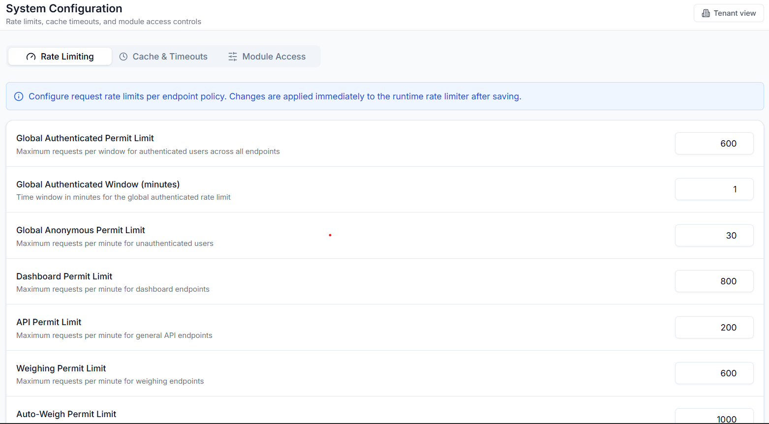 Rate limiting