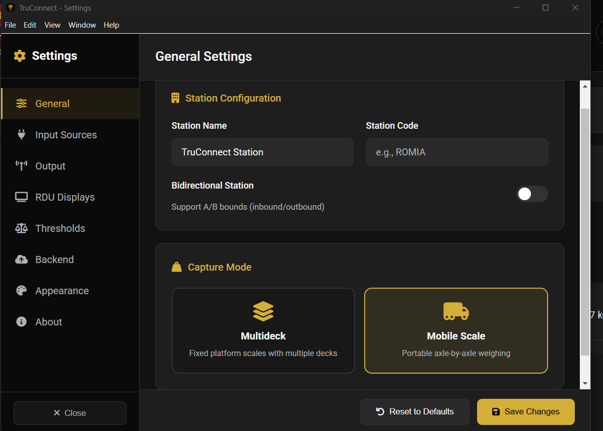 General settings