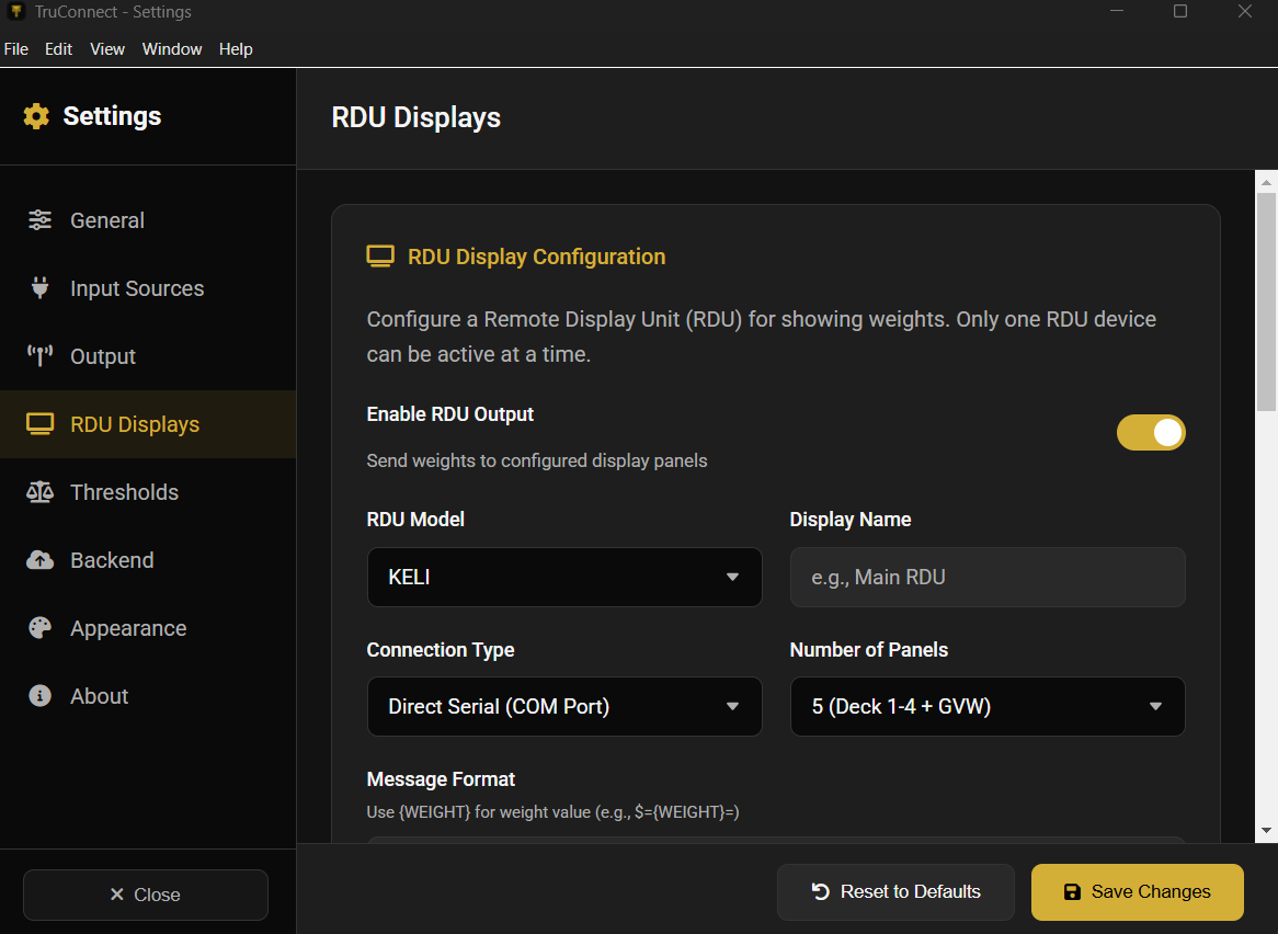 RDU configuration